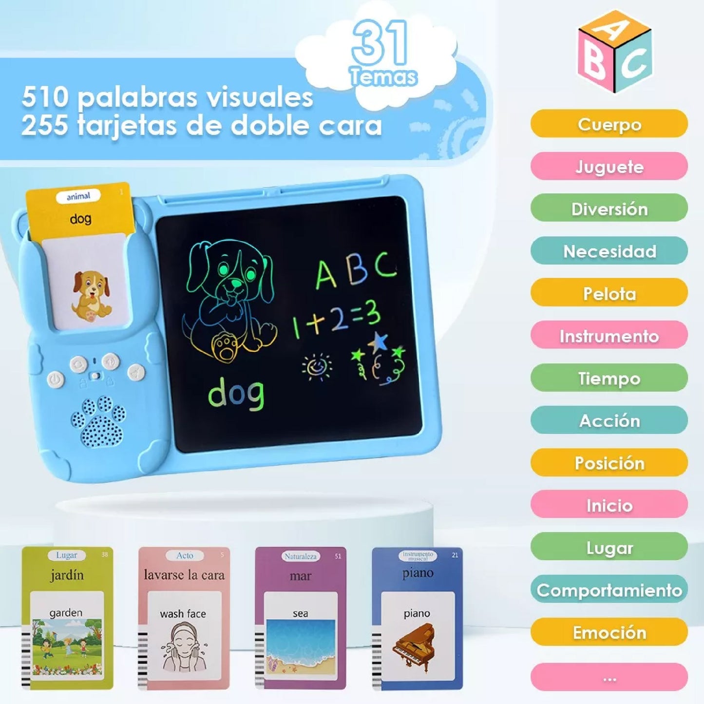 Tableta de dibujo y aprendizaje de inglés Montessori 🤩