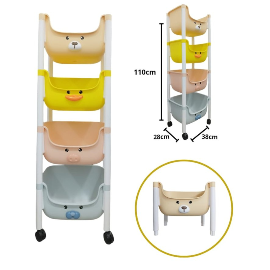 Organizador Infantil de Juguetes – 4 Niveles con Cajones Coloridos 🏠✨