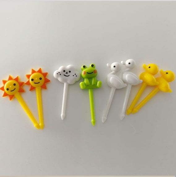 Pinchos sol, rana, patos x8