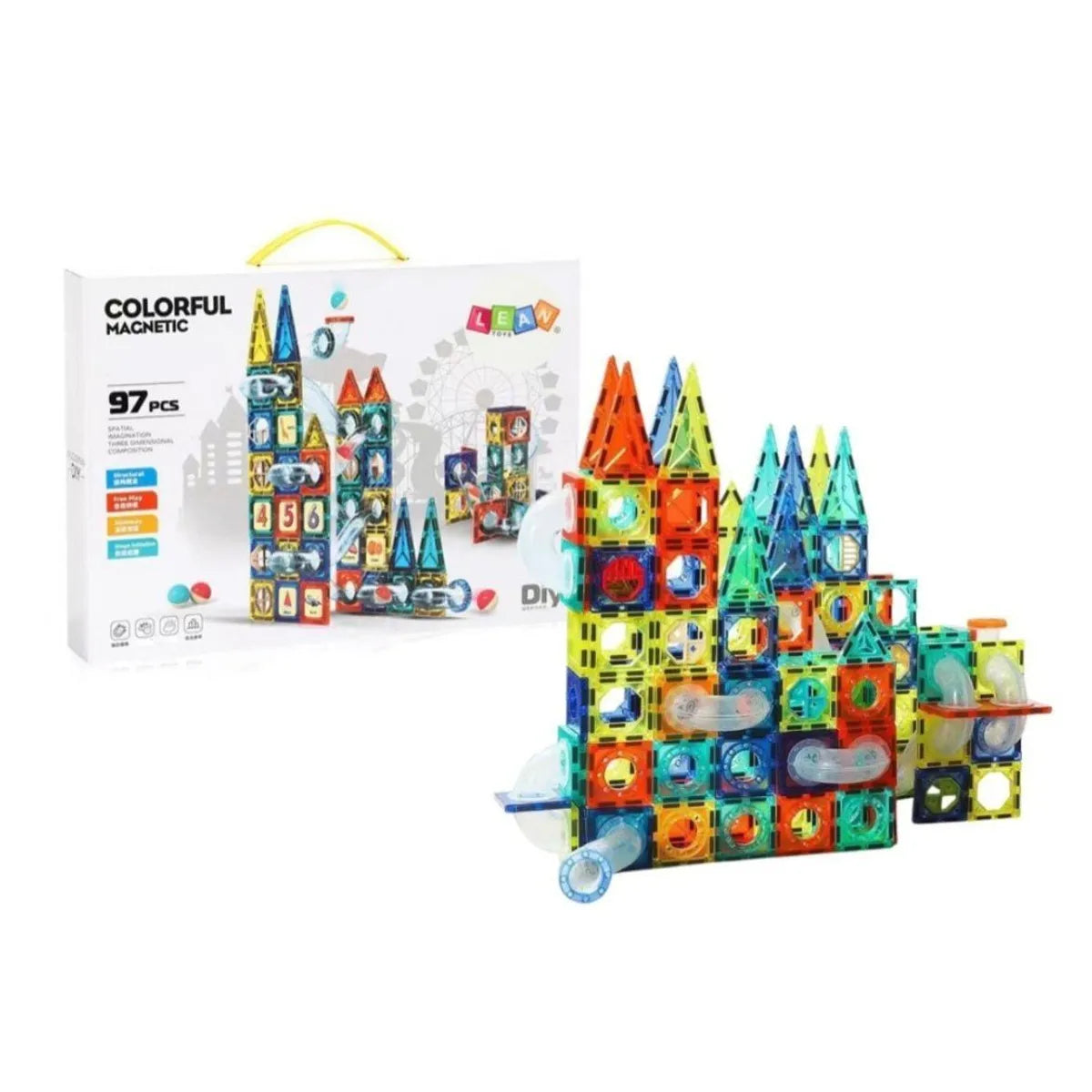Set de Bloques Magnéticos con Tobogán – 97 Piezas 🎢