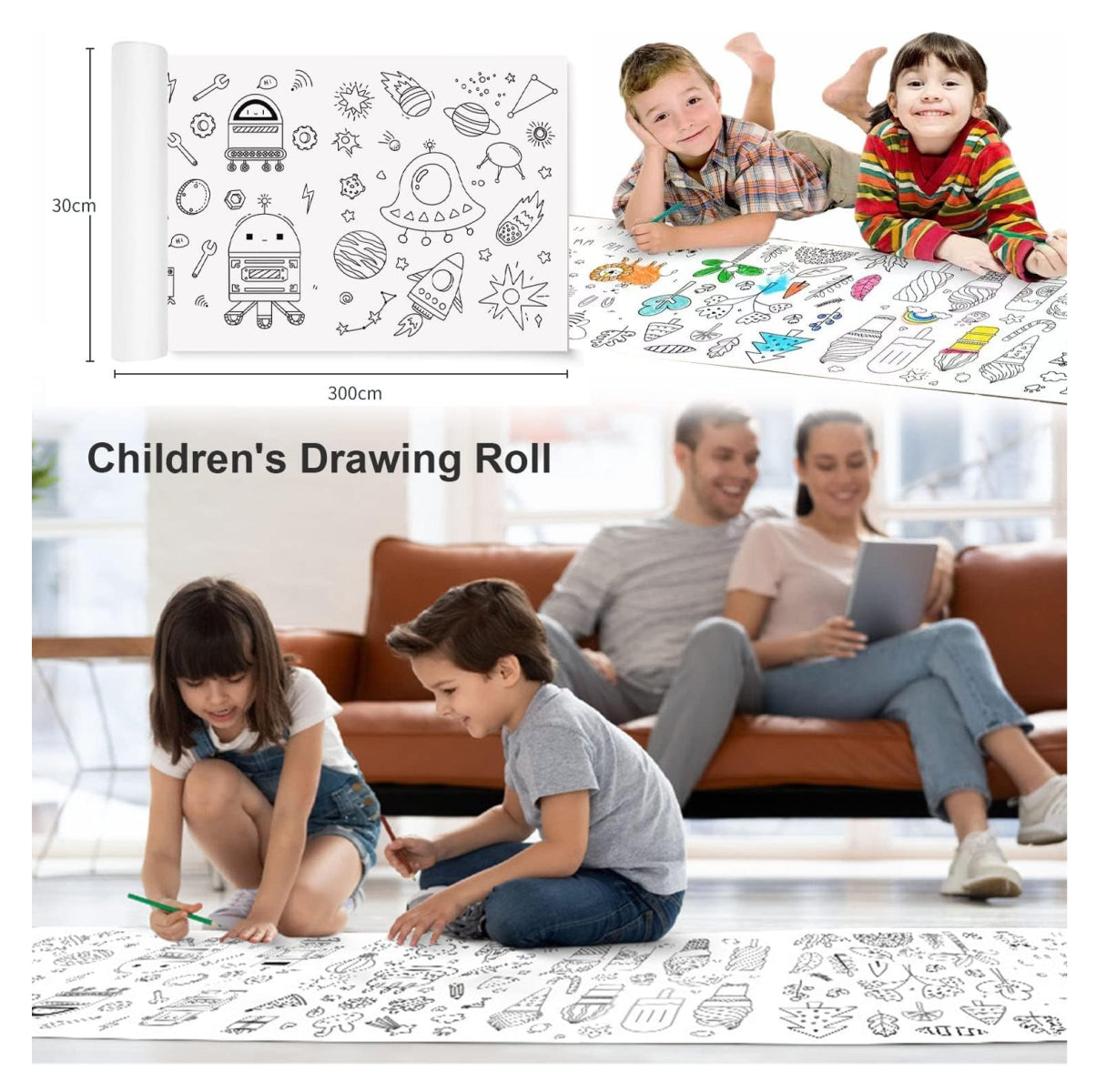 ✨2x1  Rollo de Papel Coloreable - Diversión sin pantallas para Niños! ✨