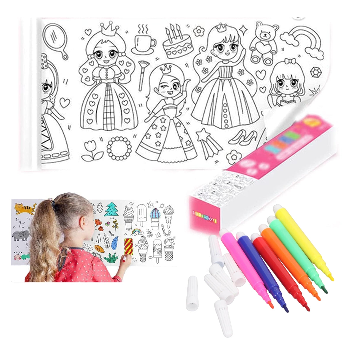 ✨2x1  Rollo de Papel Coloreable - Diversión sin pantallas para Niños! ✨