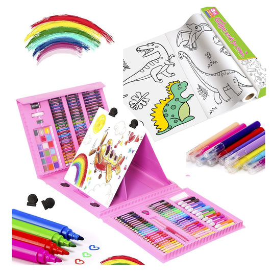 Kit de Arte Infantil 208 Piezas + 🎁 Rollo de Papel Coloreable