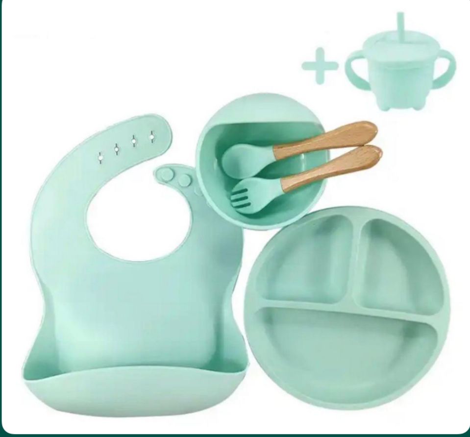 Set Vajilla En Silicona Para Bebe 8 en 1 👶