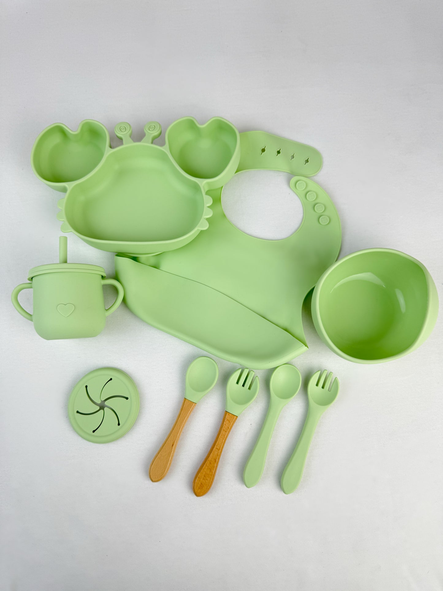 Set Vajilla En Silicona Cangrejo 9 en 1 👶
