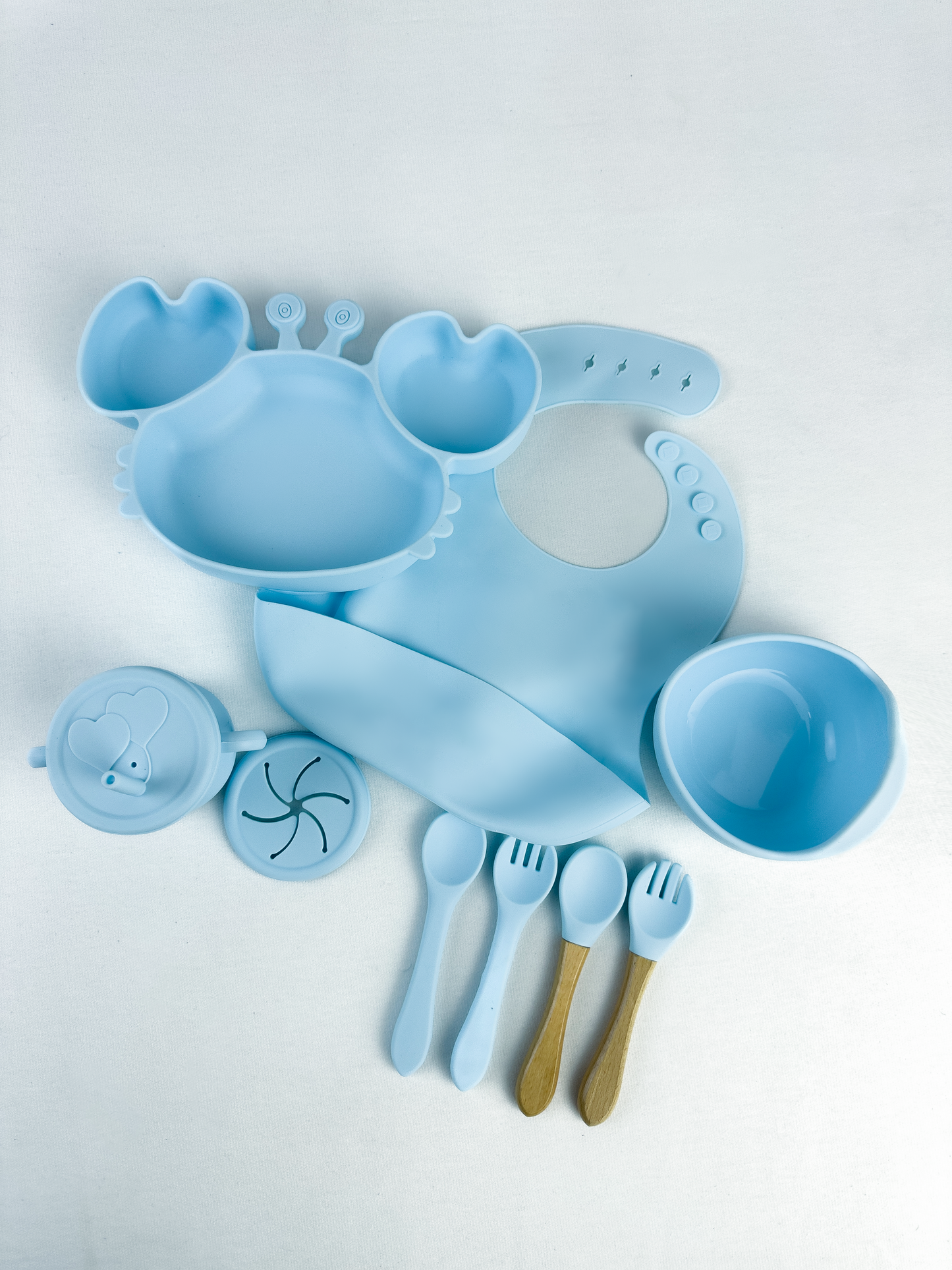 Set Vajilla En Silicona Cangrejo 9 en 1 👶