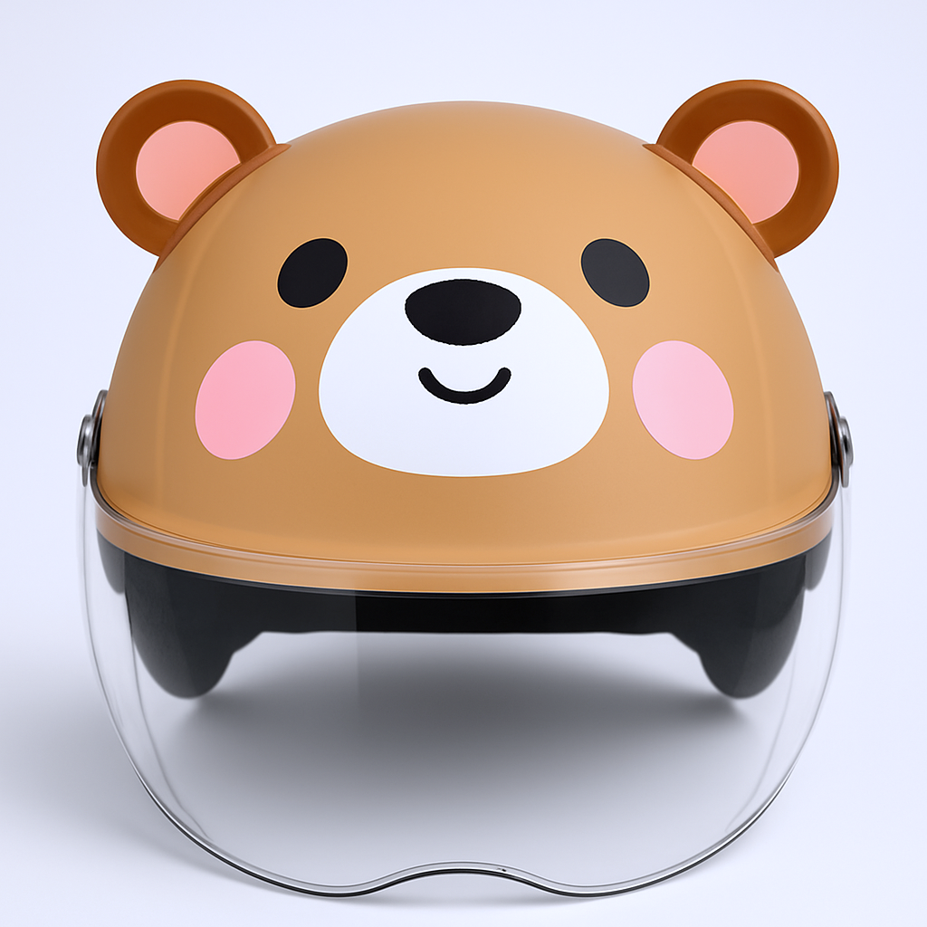 Casco Infantil de Seguridad para Moto 🐻