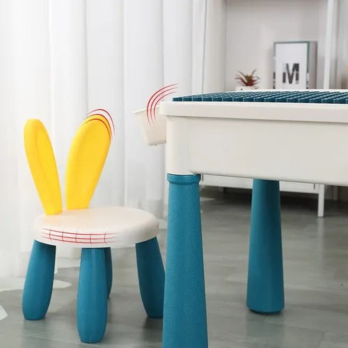 Mesa Montessori 2 en 1 con Bloques de lego + Silla Infantil 🌟