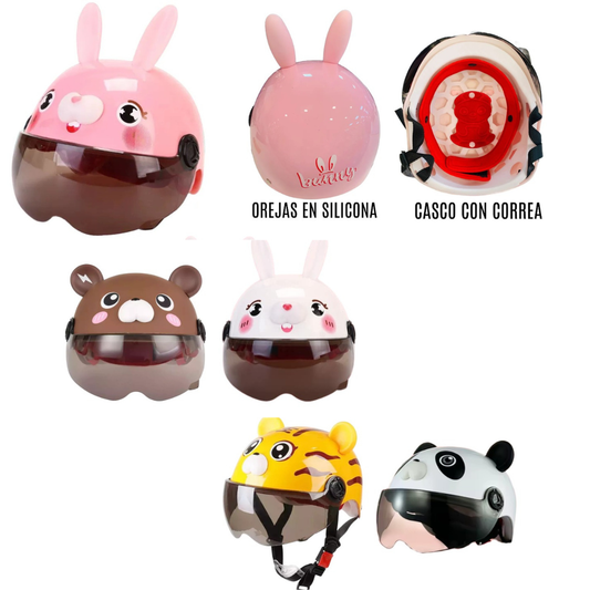 Casco Infantil de Seguridad para Moto 🐻