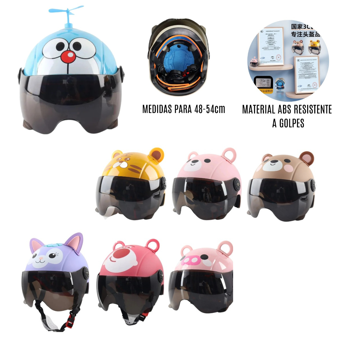 Casco Infantil de Seguridad para Moto 🐻