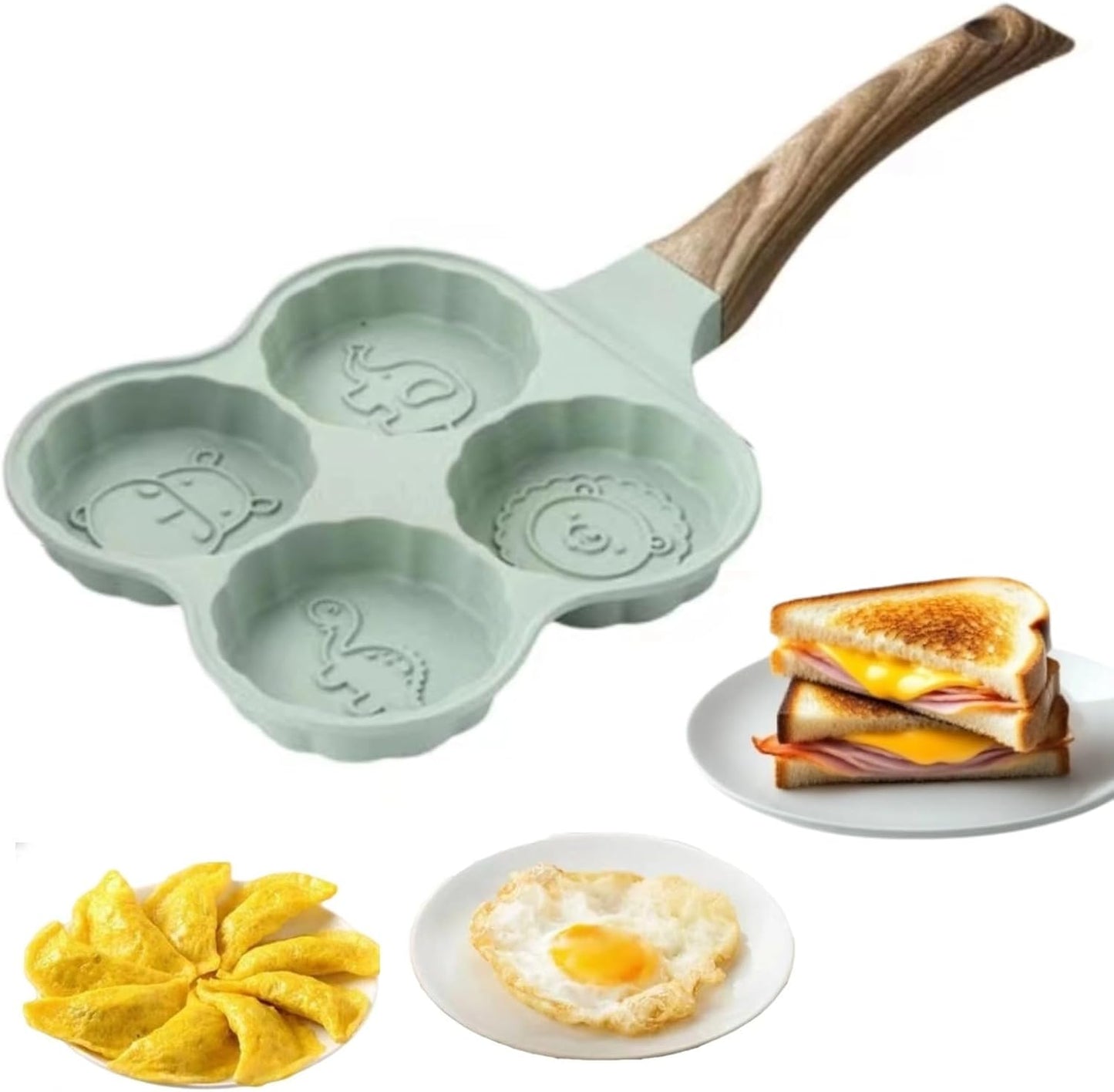 Sartén 4 puestos con figuras divertidas 🍳