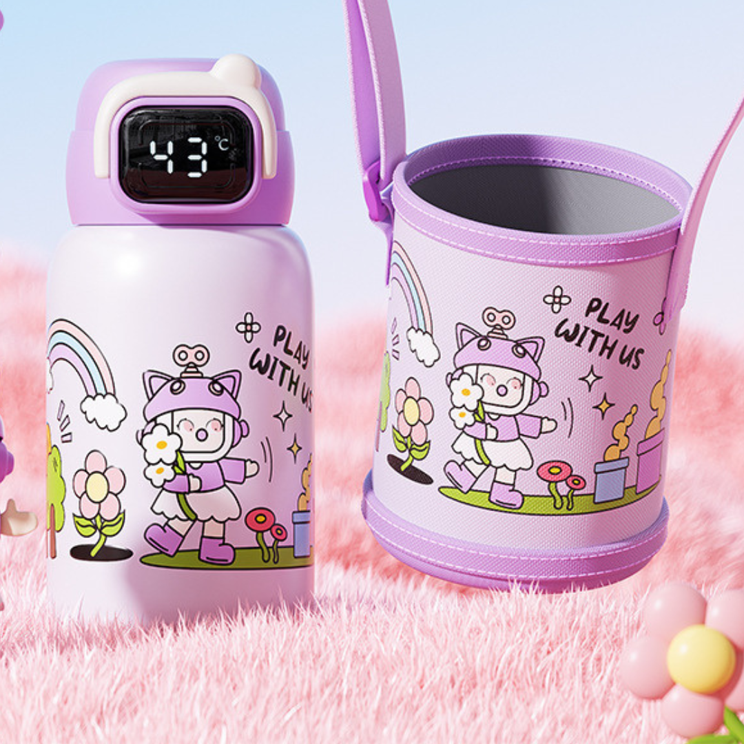 Termo Infantil con Termómetro Digital y Diseño Adorable 👦🏻