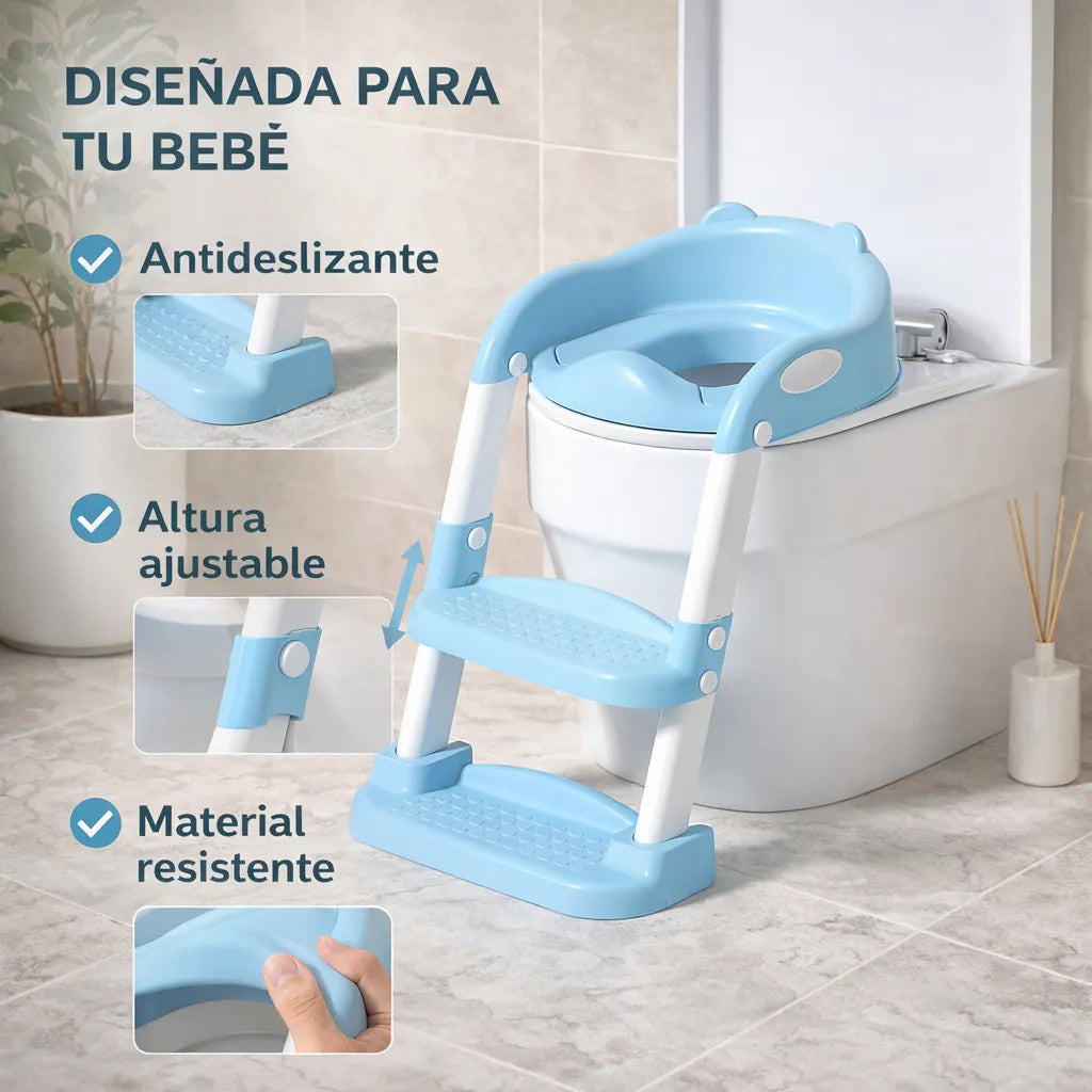 Entrenador de Baño para Niños con escalera🚽