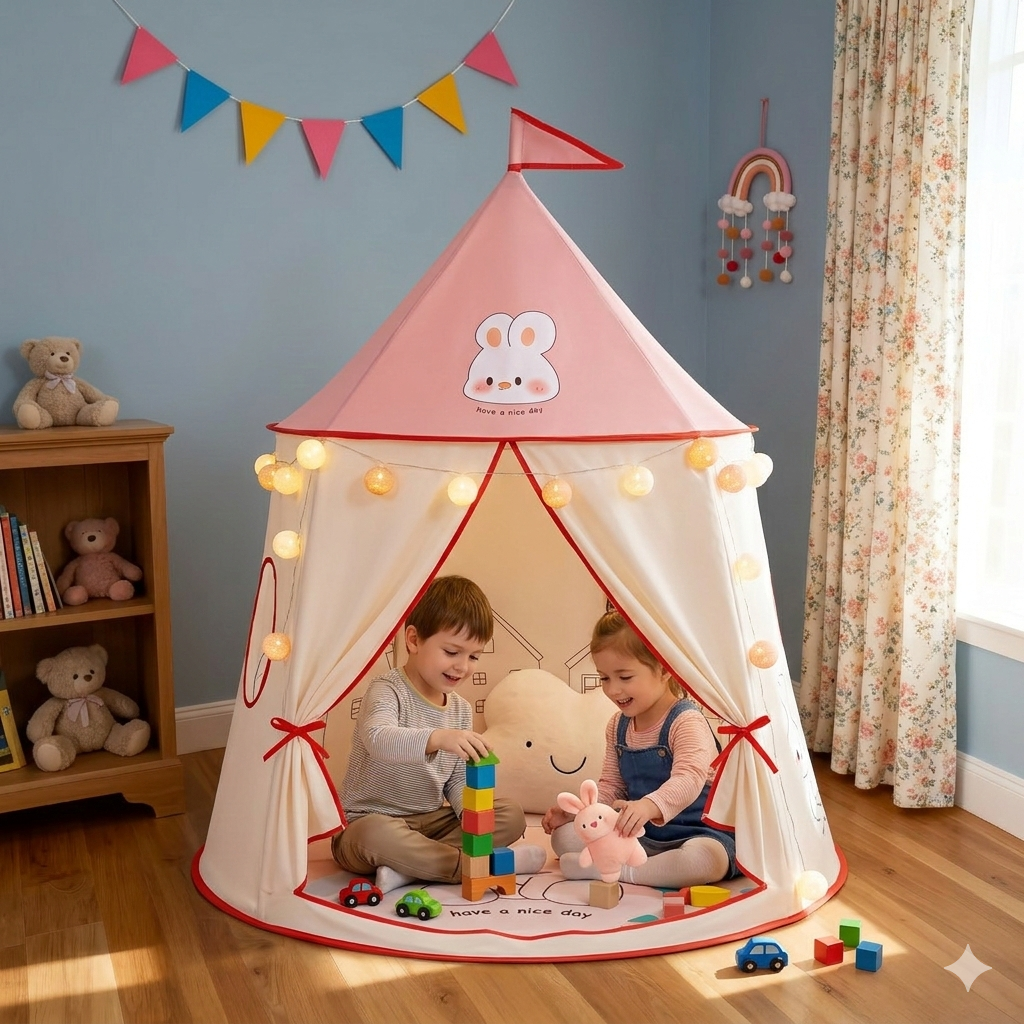 Carpa castillo infantil con regalo luces Led 🏰