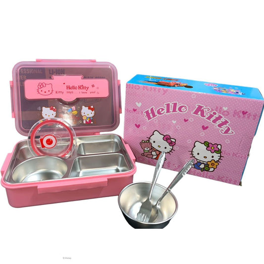 Lonchera Hello Kitty de 4 Compartimentos - La Compañera Perfecta para la Lonchera de tu Hijo