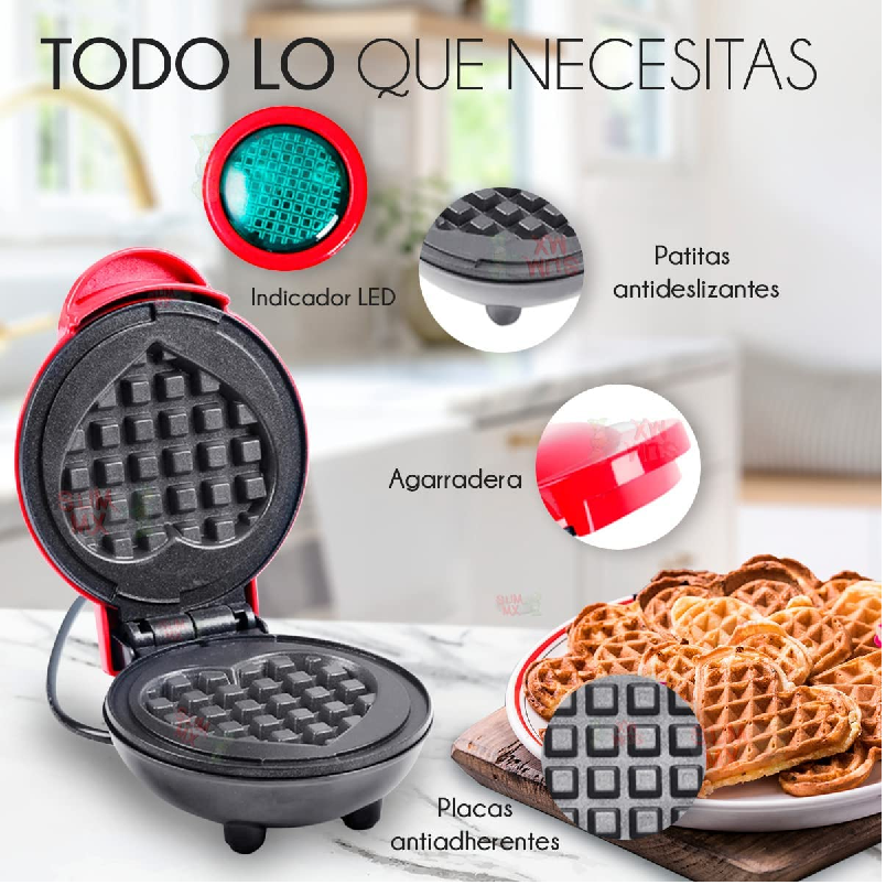 🧇Mini Waflera Corazón - Mickey - Redonda💖