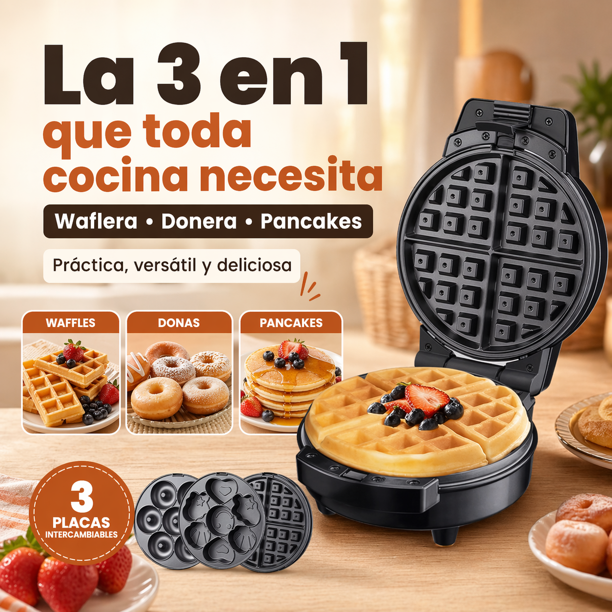 Máquina SOKANY® 3 en 1 🧇 Despierta la creatividad en la cocina con tus hijos